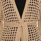 Cardigan a portafoglio Gelo in cotone in marrone Maxmara - donna 