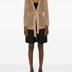 Cardigan a portafoglio Gelo in cotone in marrone Maxmara - donna 