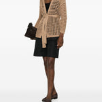 Cardigan a portafoglio Gelo in cotone in marrone Maxmara - donna 