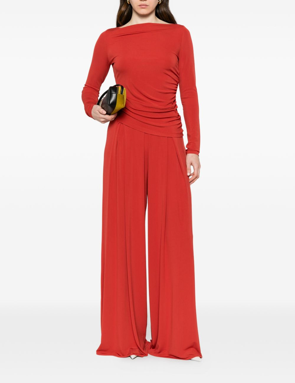 Pantaloni con pieghe bermuda in rosso Maxmara - donna 