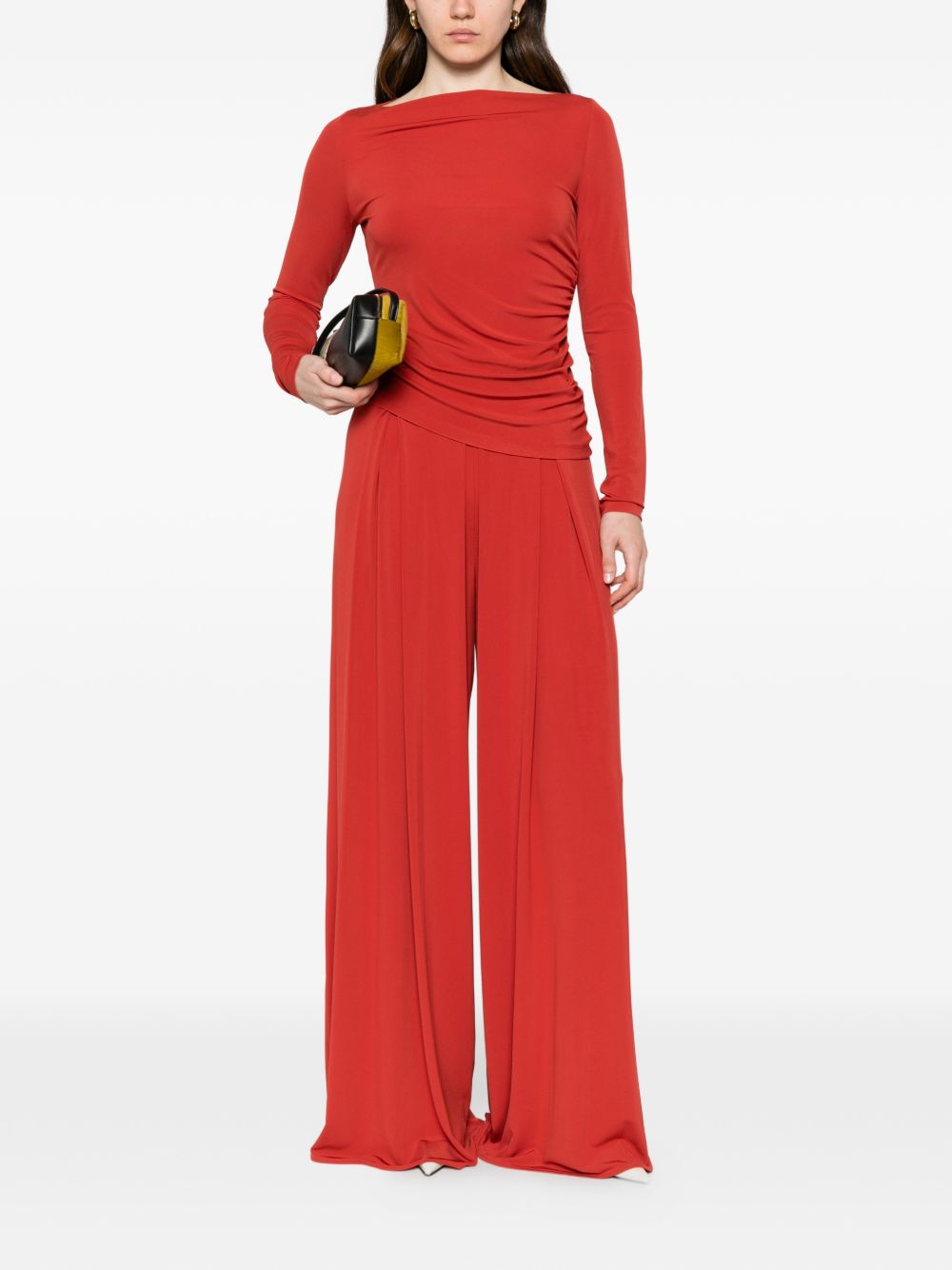 Pantaloni con pieghe bermuda in rosso Maxmara - donna 