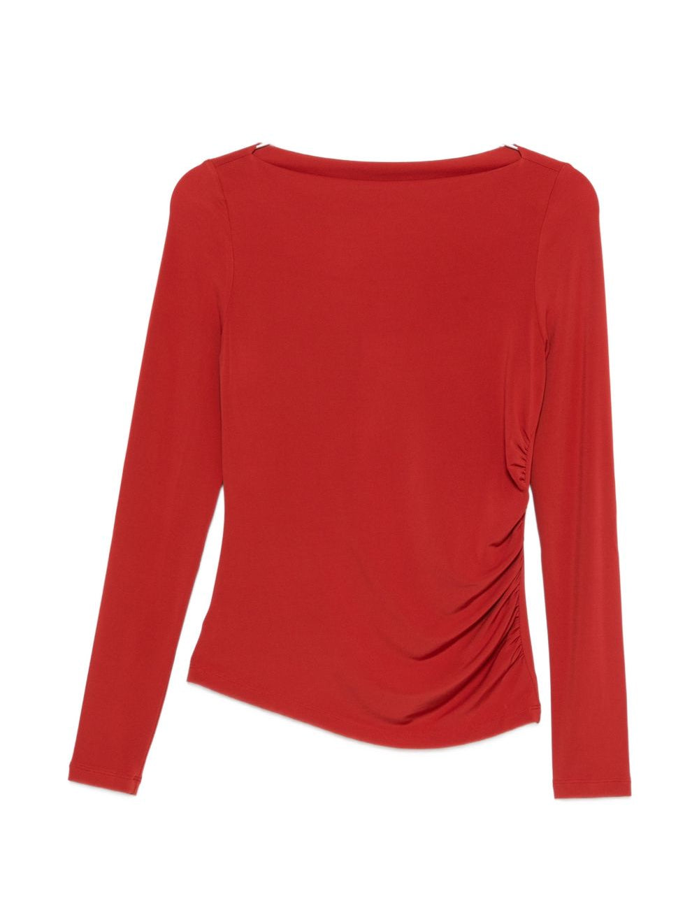 T-shirt a maniche lunghe arricciate in rosso Maxmara - donna 