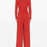 T-shirt a maniche lunghe arricciate in rosso Maxmara - donna 