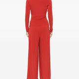 T-shirt a maniche lunghe arricciate in rosso Maxmara - donna 