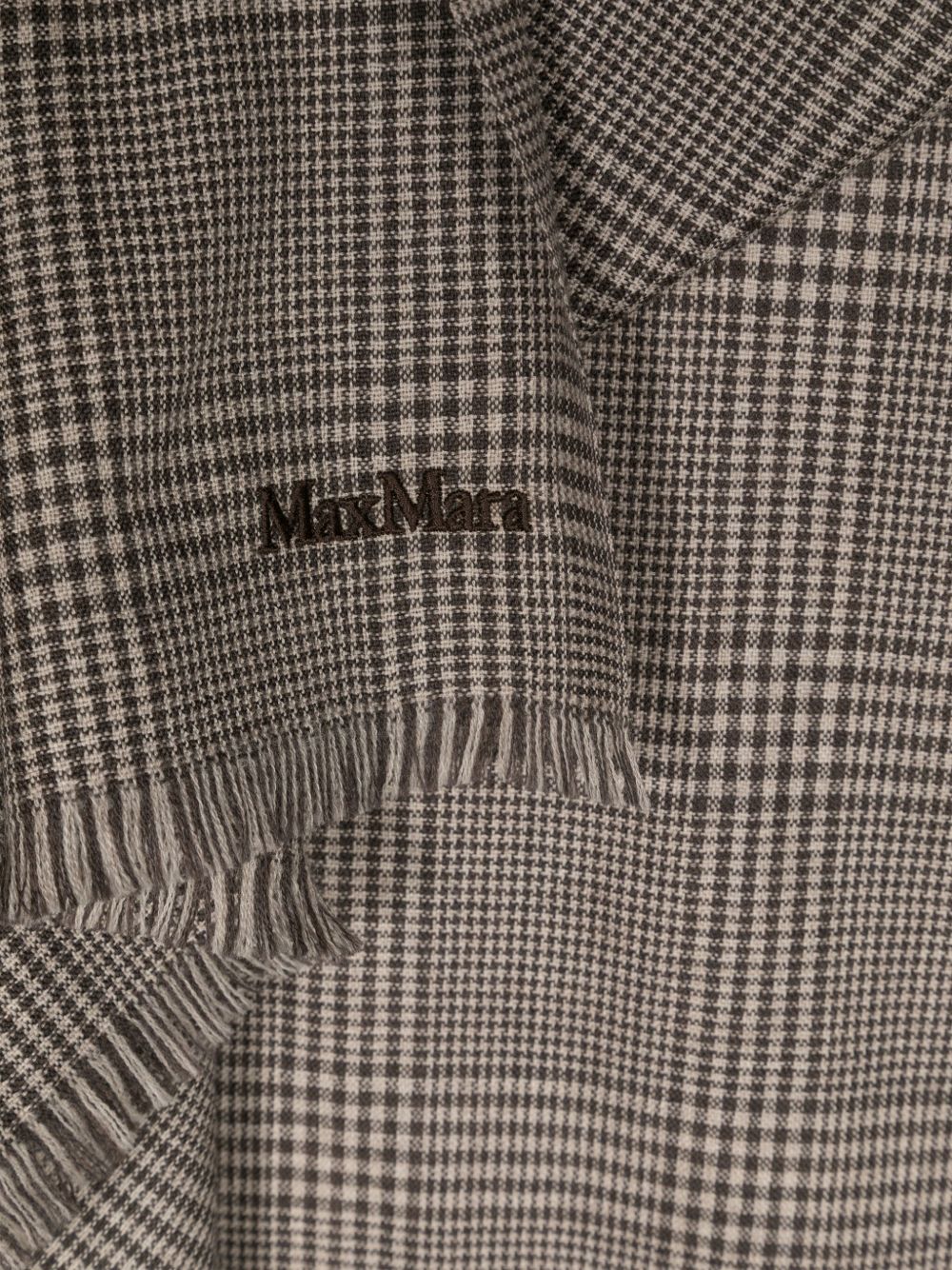 Sciarpa in lana a quadri principe di galles in marrone Maxmara - donna 