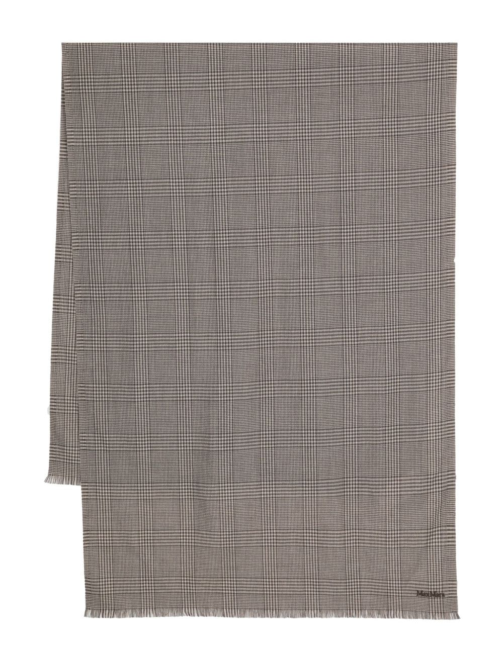 Sciarpa in lana a quadri principe di galles in marrone Maxmara - donna 