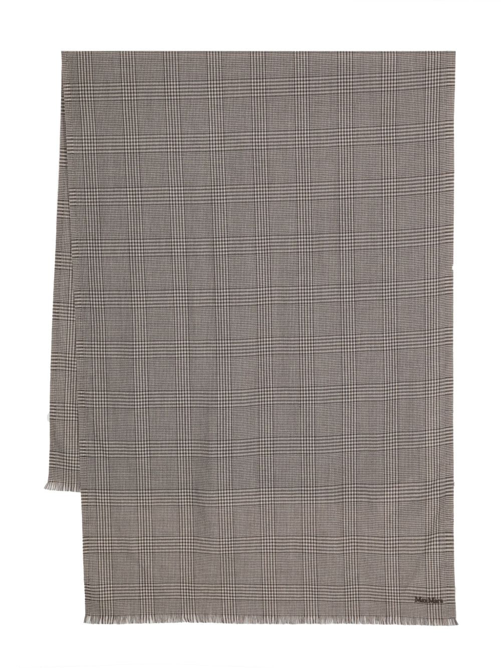 Sciarpa in lana a quadri principe di galles in marrone Maxmara - donna 