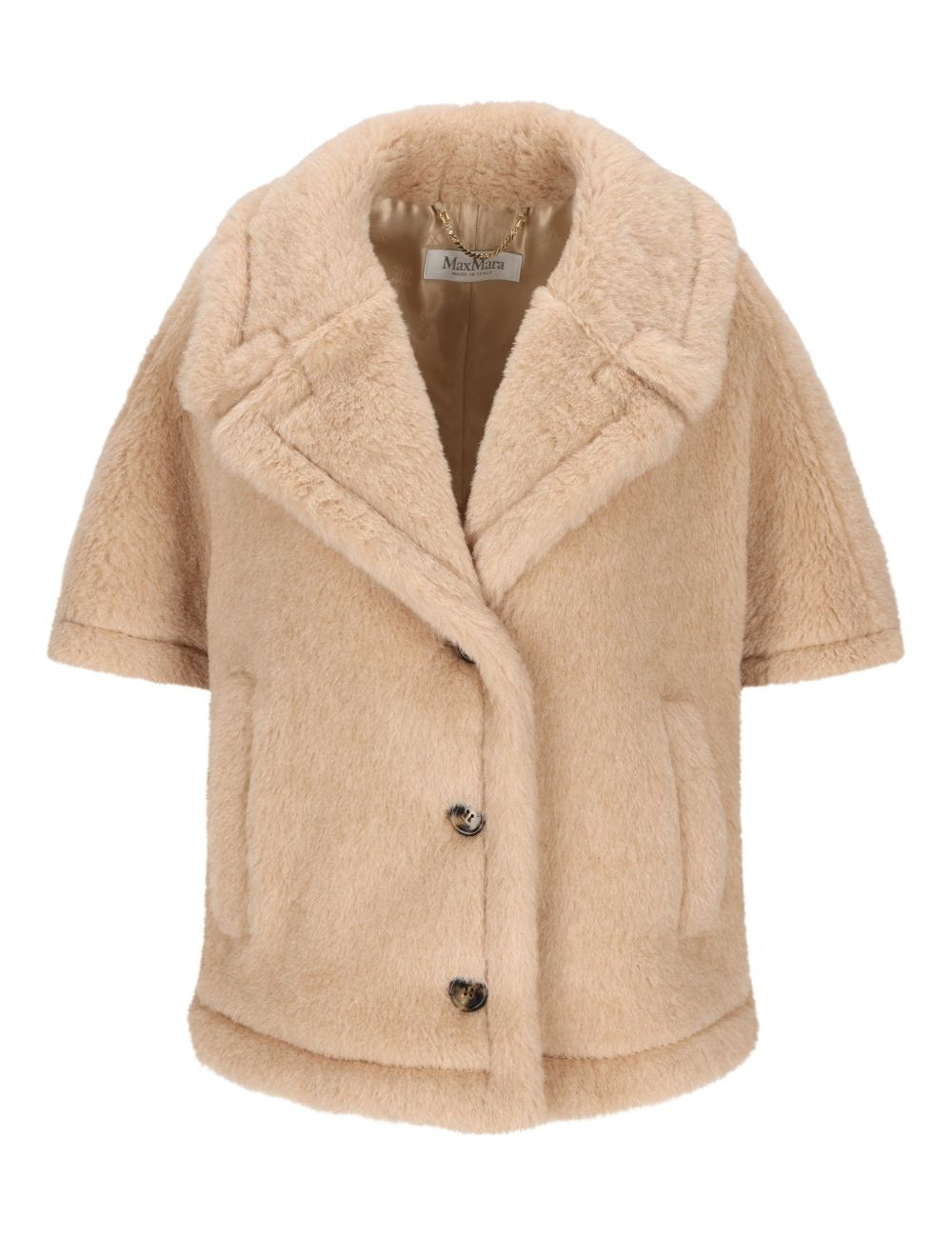 Giacca in Teddy di alpaca e cachemire corvino in beige Maxmara - donna 
