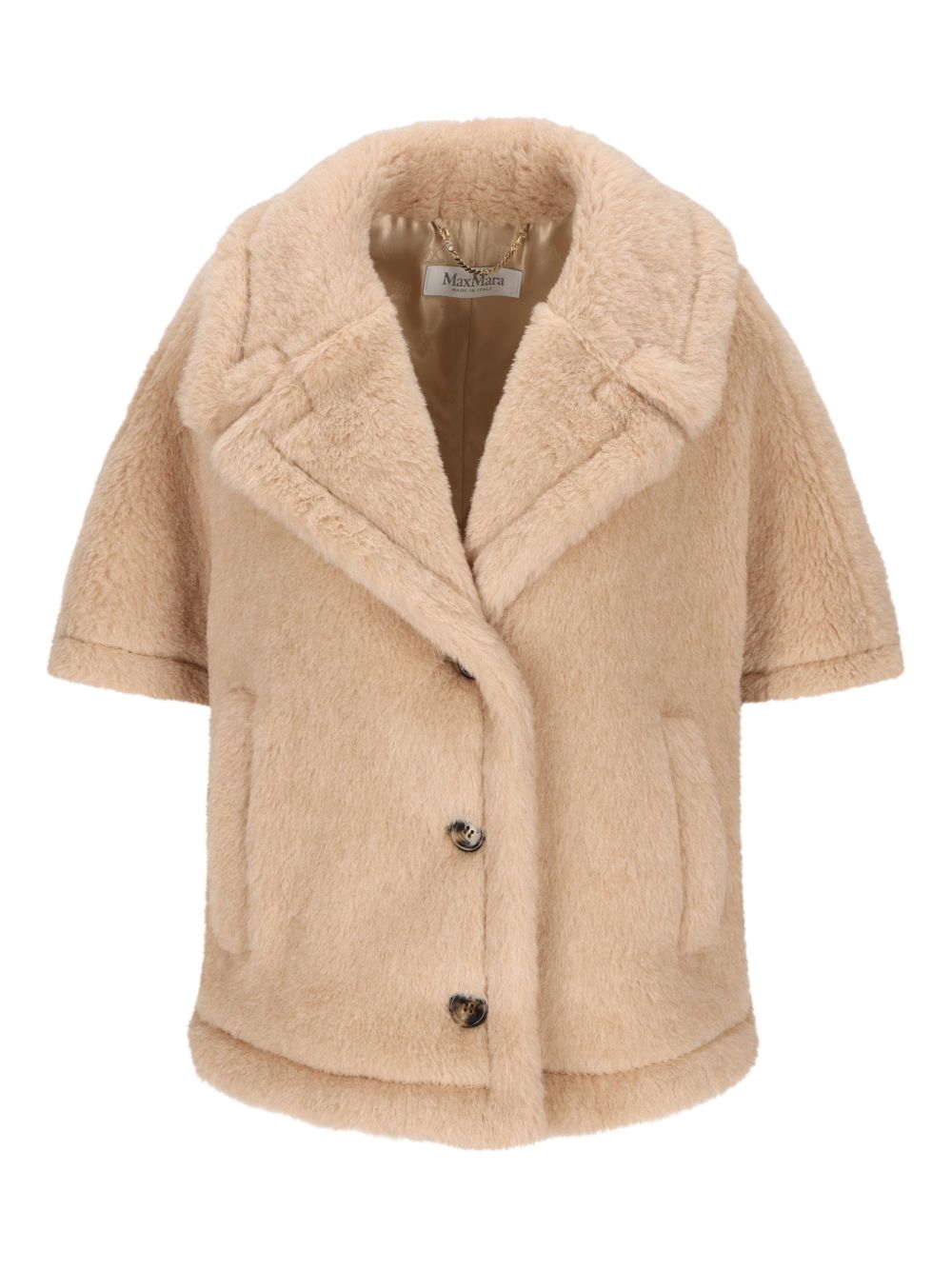 Giacca in Teddy di alpaca e cachemire corvino in beige Maxmara - donna 