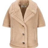 Giacca in Teddy di alpaca e cachemire corvino in beige Maxmara - donna 