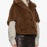 Mantella corvino in marrone max mara - donna 