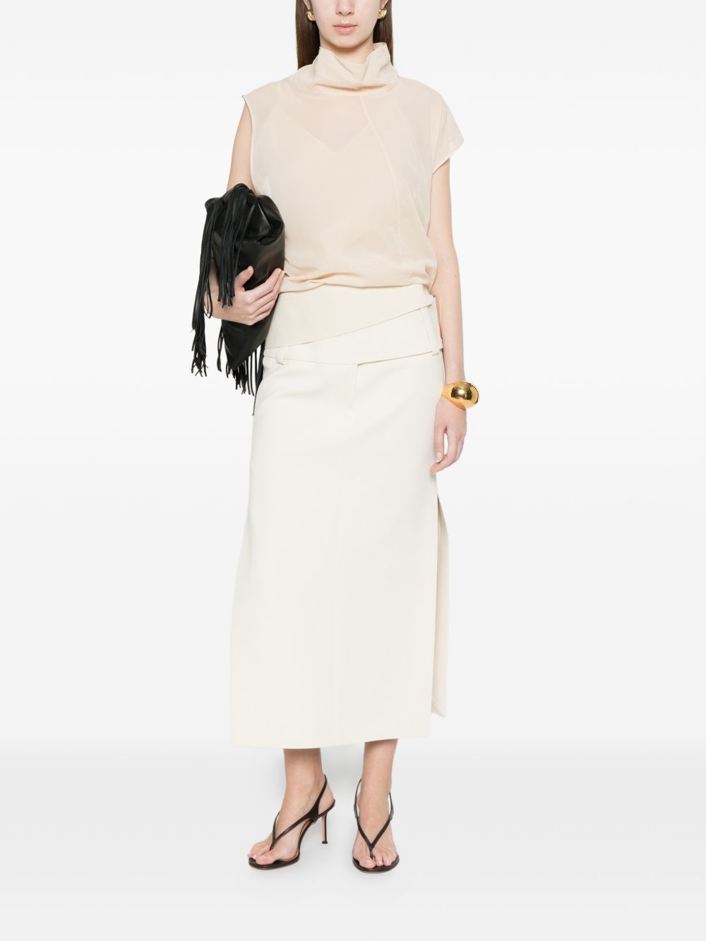 Gonna midi Fronda in bianco Max Mara Sportmax- donna 