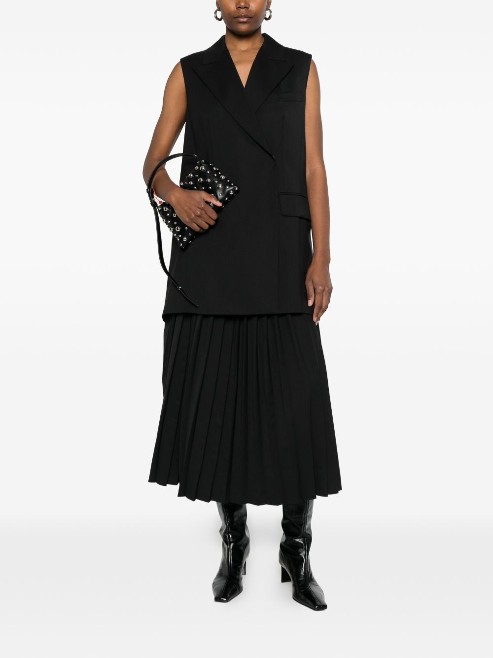 Gonna midi plissettata con cintura in nero Maxmara sportmax - donna 