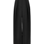 Pantaloni a vita alta con pieghe in nero Maxmara sportmax - donna 