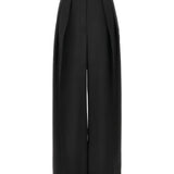 Pantaloni a vita alta con pieghe in nero Maxmara sportmax - donna 