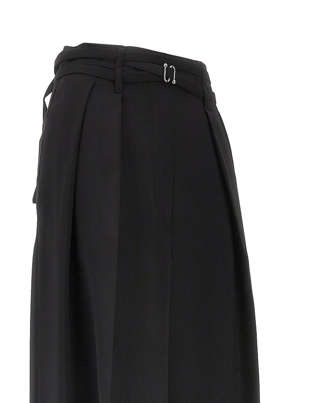 Pantaloni a vita alta con pieghe in nero Maxmara sportmax - donna 