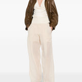 Pantaloni ferito in avorio Max Mara Sportmax- donna 
