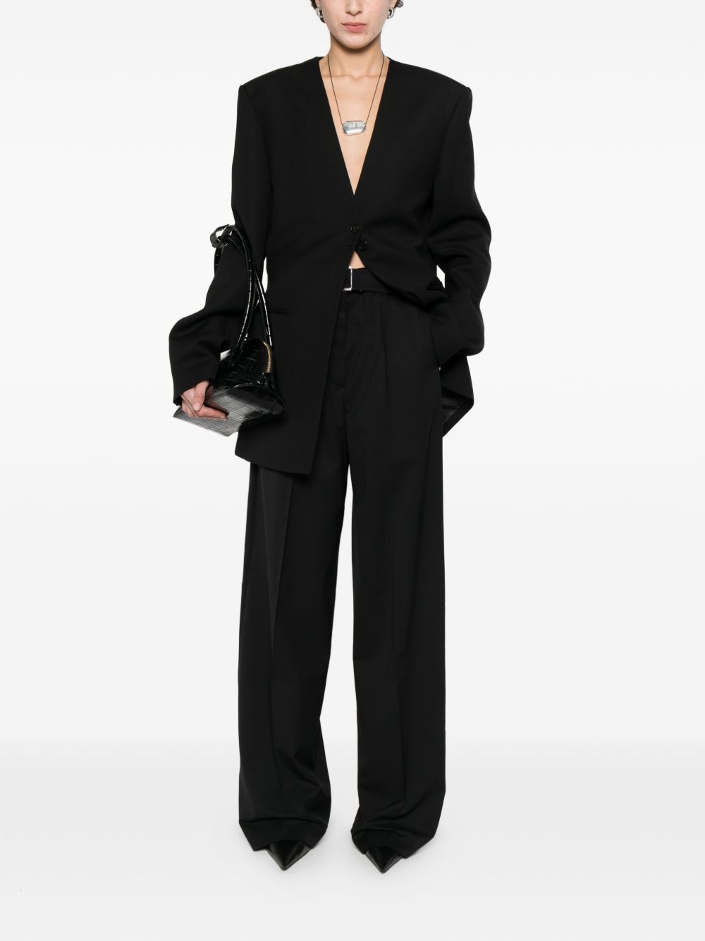 Pantaloni con cintura abituro in nero Maxmara sportmax - donna 