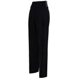 Pantaloni favetta in nero Max Mara Sportmax- donna 