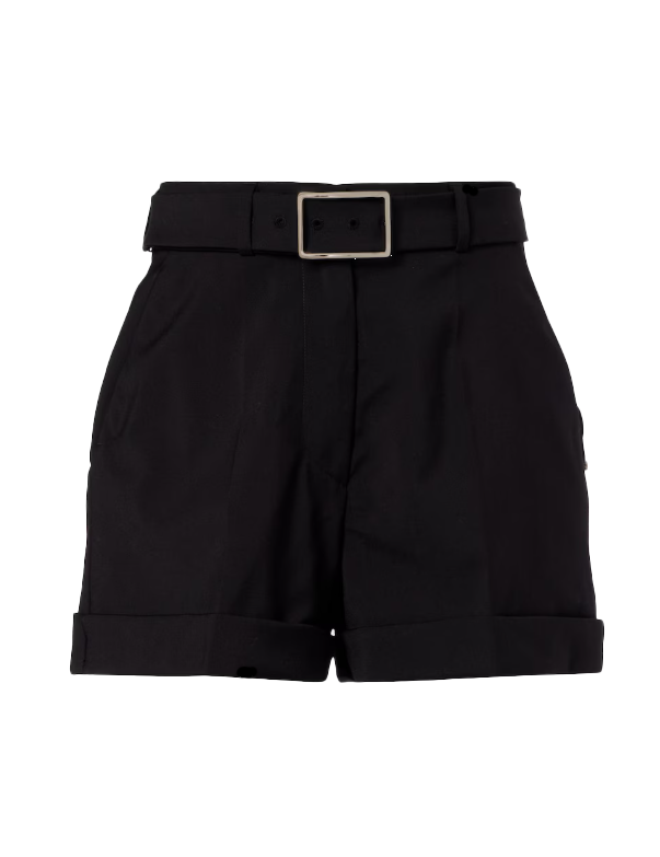 Shorts Ghiera in lana vergine con cintura in nero Maxmara sportmax - donna 
