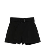 Shorts Ghiera in lana vergine con cintura in nero Maxmara sportmax - donna 