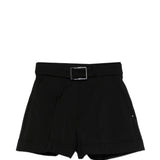 Shorts Ghiera in lana vergine con cintura in nero Maxmara sportmax - donna 