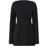 Abito corto in cadì angus in nero Maxmara sportmax - donna 