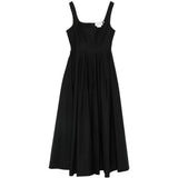 Abito lungo con pieghe in nero Sportmax - donna 
