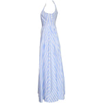 Abito lungo con pieghe a righe in azzurro Sportmax - donna 