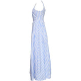 Abito lungo con pieghe a righe in azzurro Sportmax - donna 