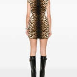 Abito con stampa leopardata lonza in marrone Maxmara sportmax - donna 