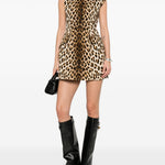 Abito con stampa leopardata lonza in marrone Maxmara sportmax - donna 