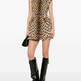 Abito con stampa leopardata lonza in marrone Maxmara sportmax - donna 