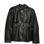 Giacca con cintura TENZONE  in pelle nero Sportmax - donna 