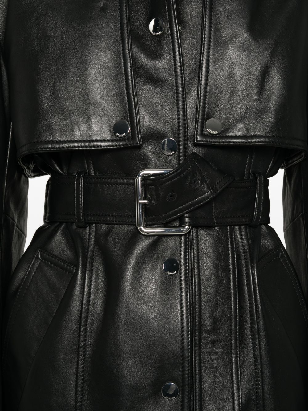 Giacca con cintura TENZONE  in pelle nero Sportmax - donna 