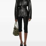 Giacca con cintura TENZONE  in pelle nero Sportmax - donna 