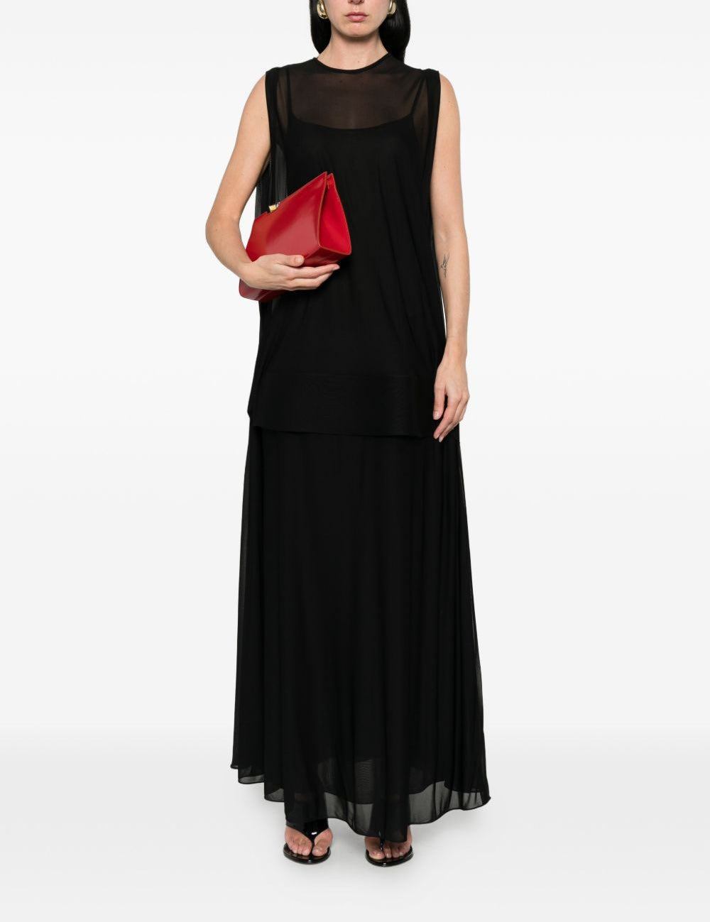 Abito midi smanicato in nero Sportmax - donna 
