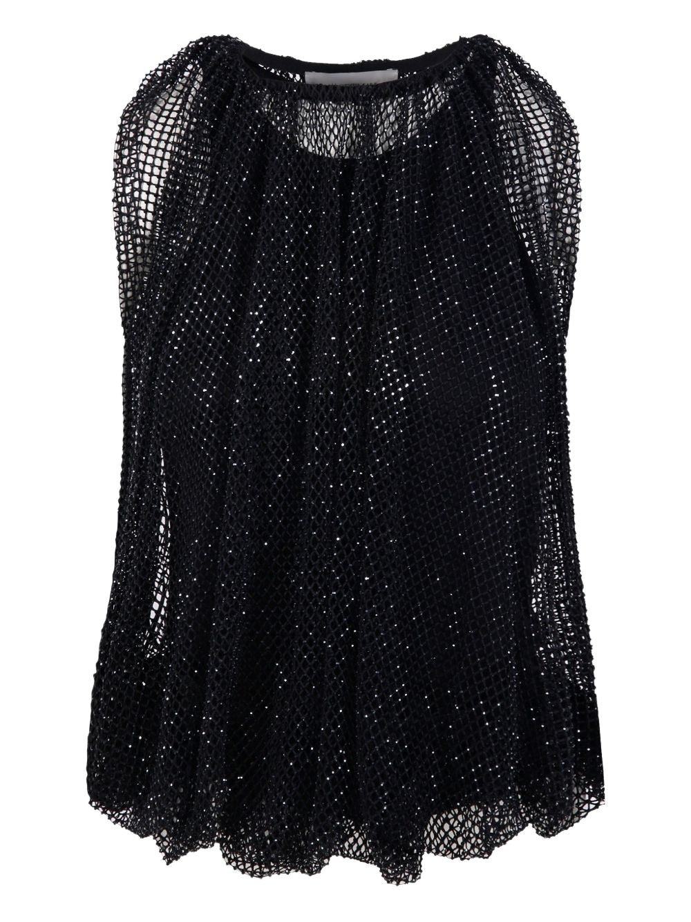 Top in rete con cristalli nodo in nero Maxmara sportmax - donna 