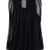 Top in rete con cristalli nodo in nero Maxmara sportmax - donna 