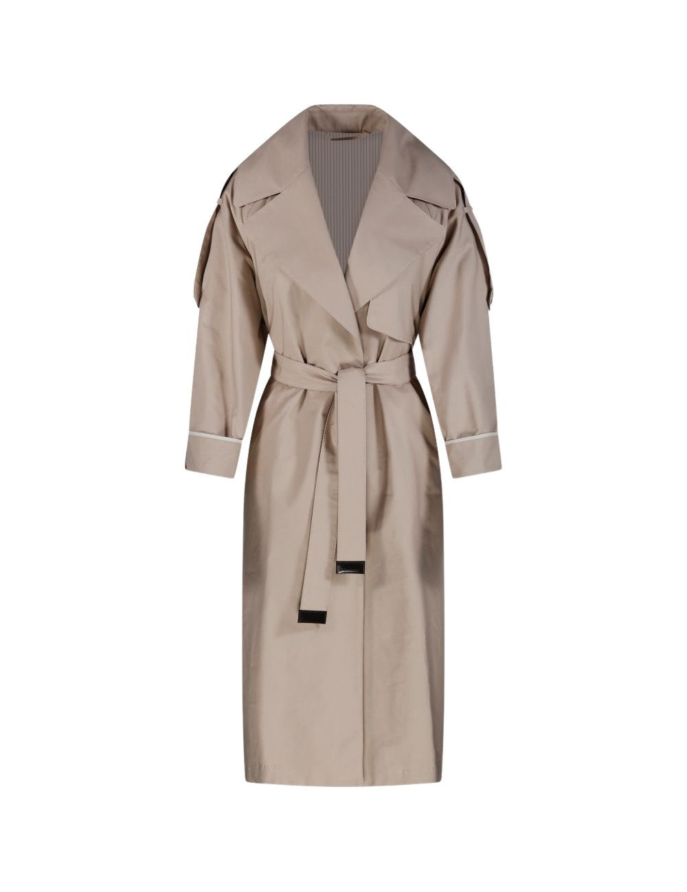 Trench doppiopetto con cintura e revers a lancia in avorio Max Mara the cube - donna 