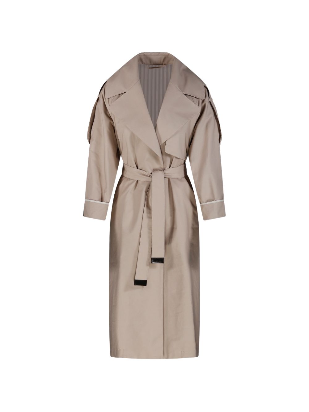 Trench doppiopetto con cintura e revers a lancia in avorio Max Mara the cube - donna 
