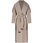 Trench doppiopetto con cintura e revers a lancia in avorio Max Mara the cube - donna 