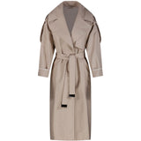 Trench doppiopetto con cintura e revers a lancia in avorio Max Mara the cube - donna 