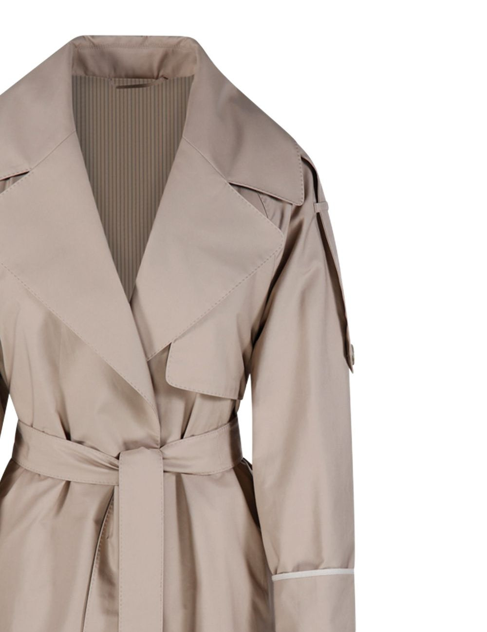 Trench doppiopetto con cintura e revers a lancia in avorio Max Mara the cube - donna 