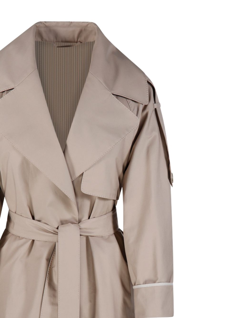 Trench doppiopetto con cintura e revers a lancia in avorio Max Mara the cube - donna 