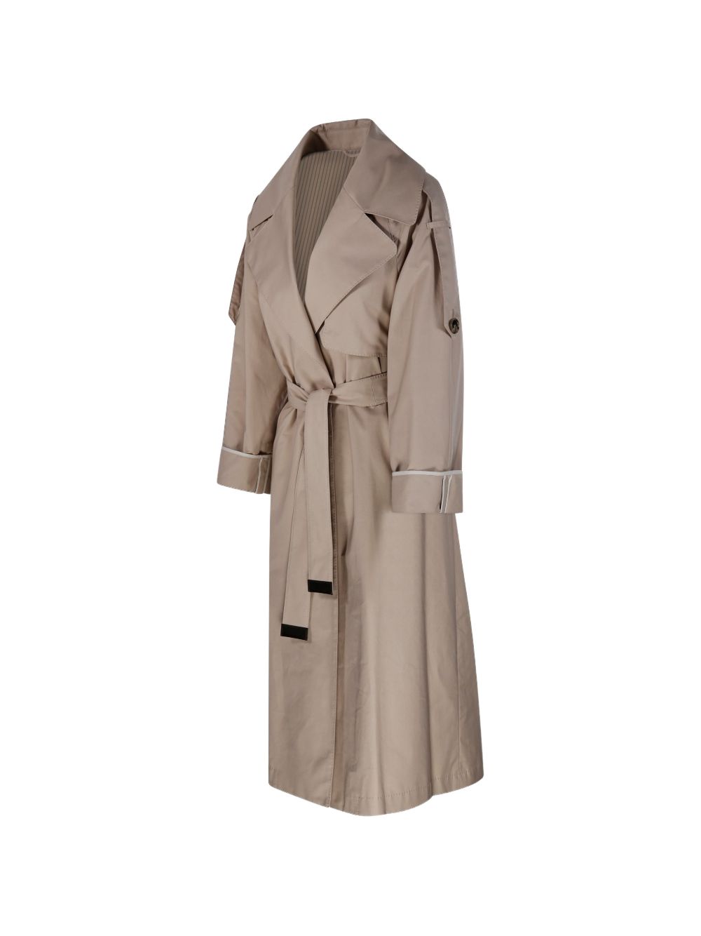 Trench doppiopetto con cintura e revers a lancia in avorio Max Mara the cube - donna 