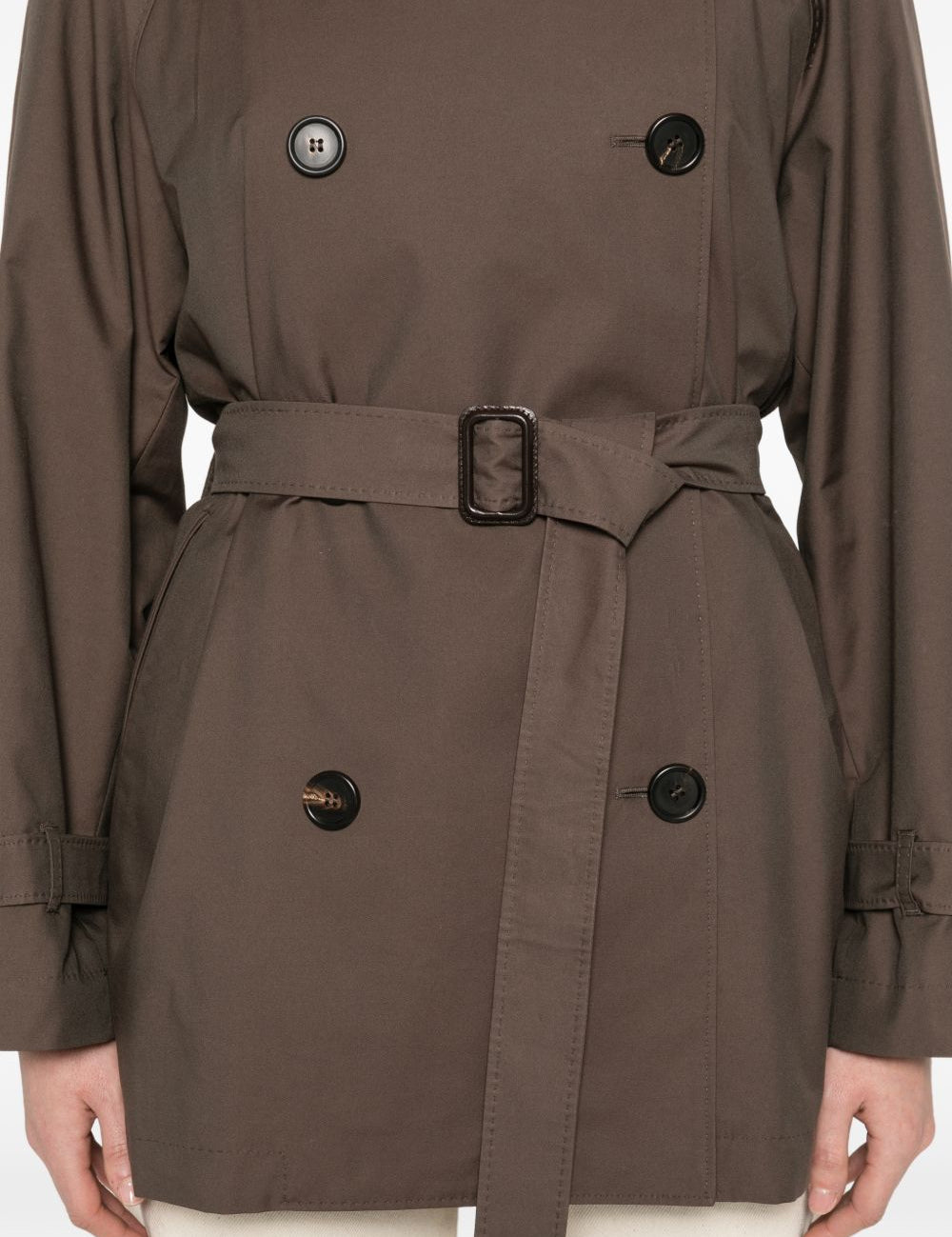 Trench corto doppiopetto in marrone Max Mara the cube - donna 