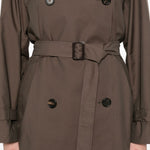 Trench corto doppiopetto in marrone Max Mara the cube - donna 