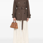 Trench corto doppiopetto in marrone Max Mara the cube - donna 