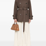 Trench corto doppiopetto in marrone Max Mara the cube - donna 